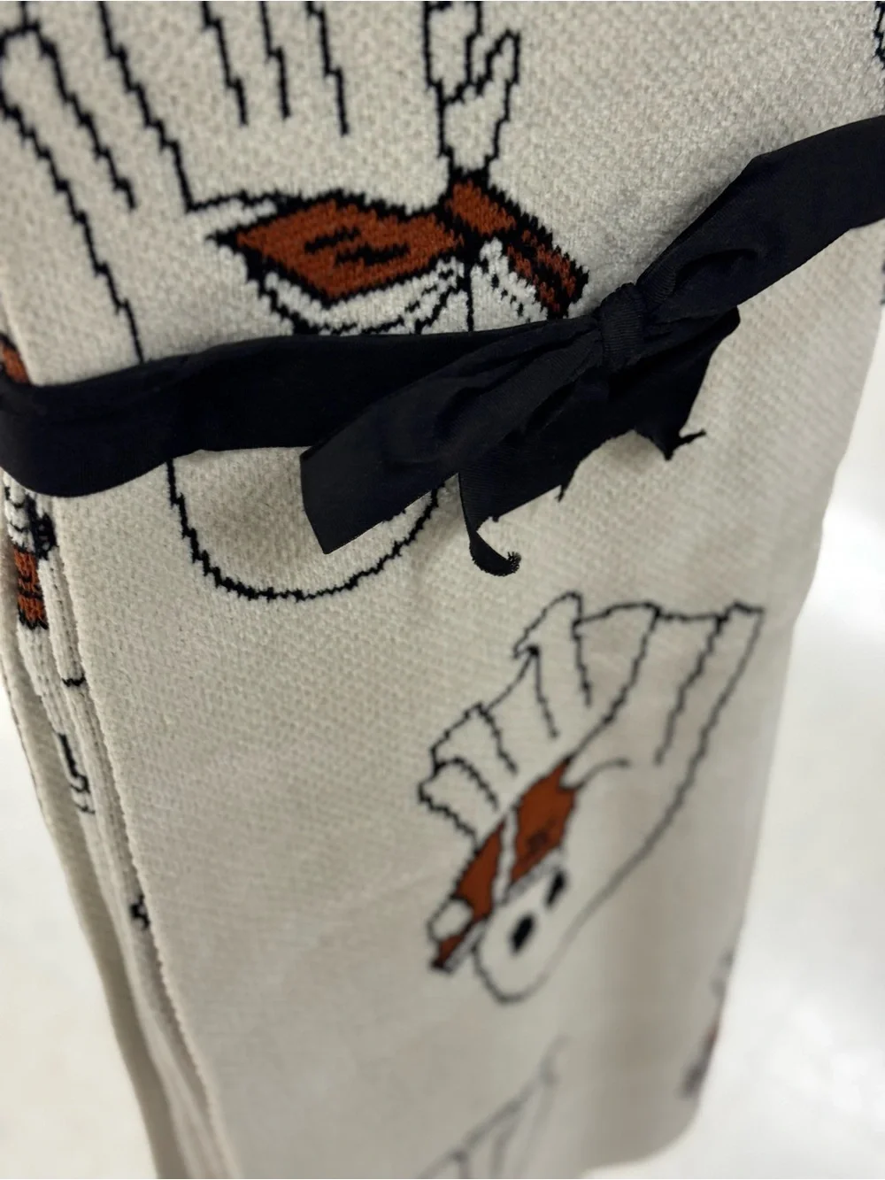 Goblin & Ghoul Halloween Ghost reading book Decorative Throw - Cream & Orange